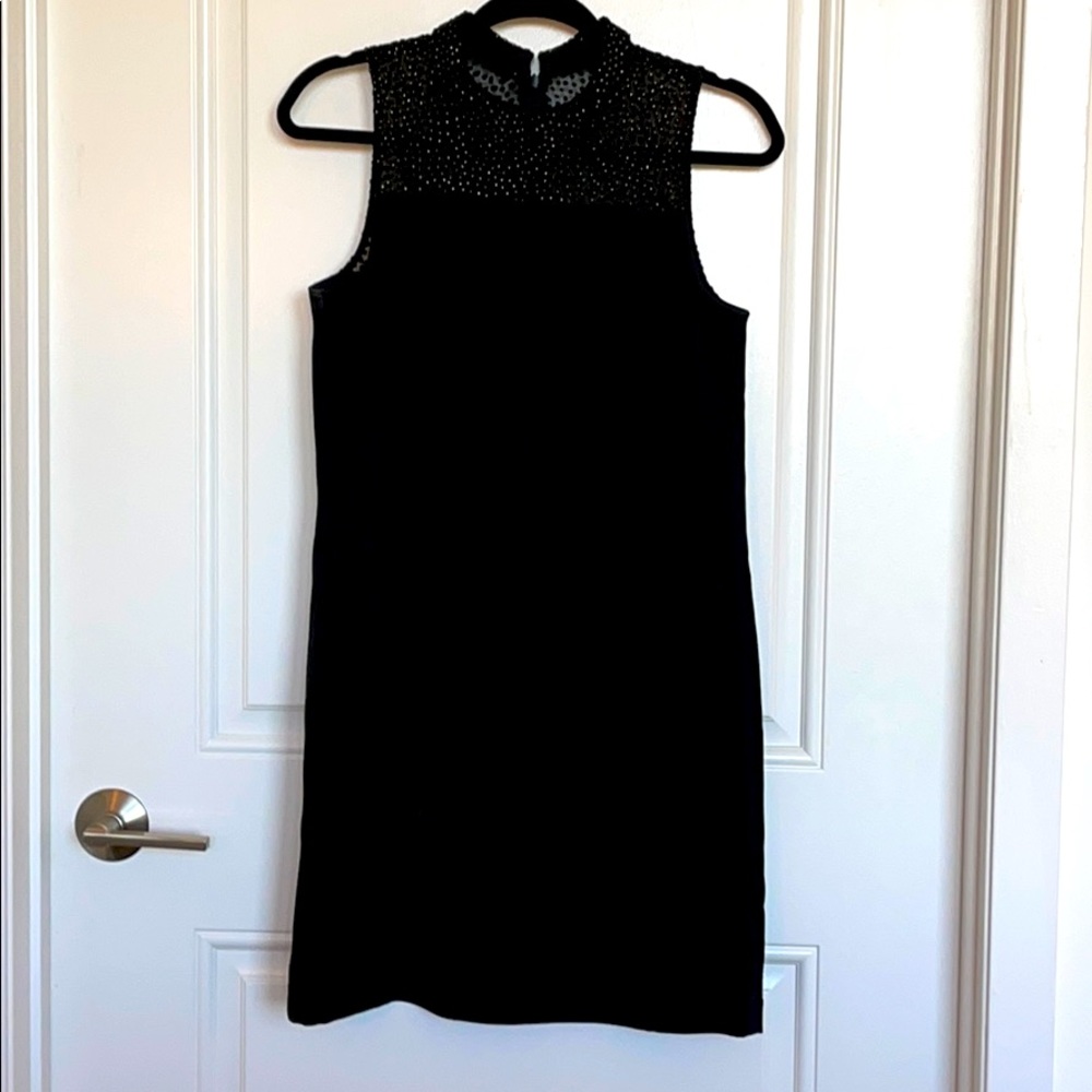 Loft Black Collared Sheath Dress